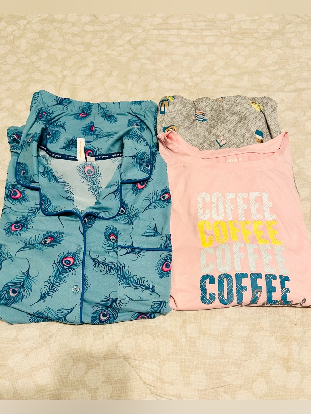 2 JOYSPUN Pajamas Sets Size Pink & Teal 2X (18W-20W)